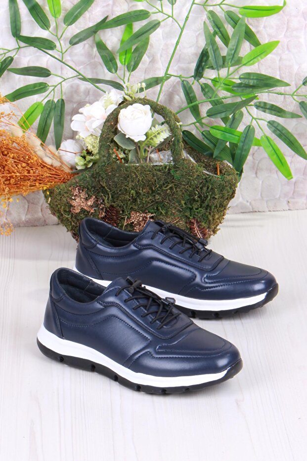 42426 Comfortable Lightweight Genuine Leather Rubber Laced Men's Shoes
