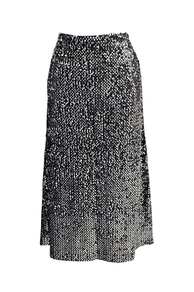 Antrasıt 85 Cm Payet Etek - 5
