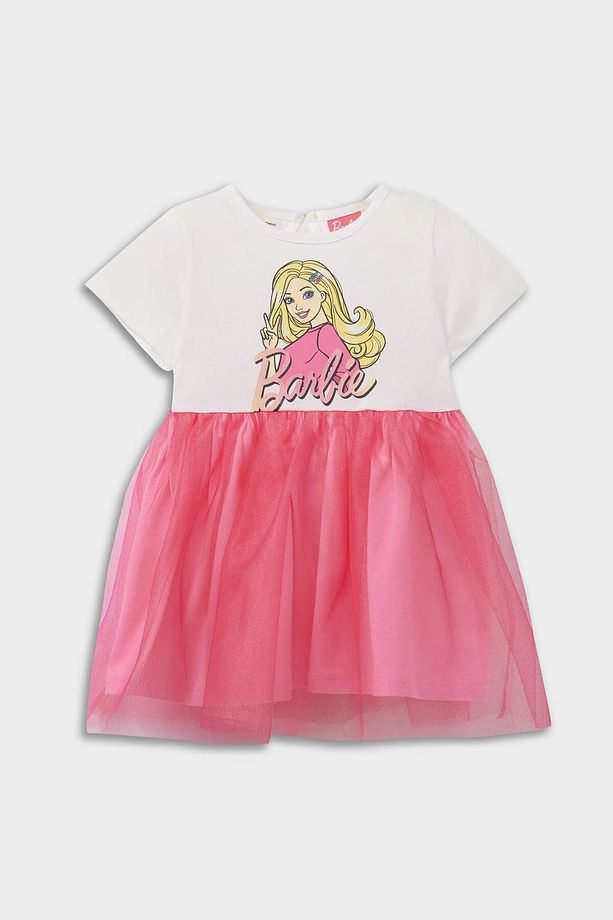 Kız Bebek Barbie Kısa Kollu Yazlık Tül Elbise F0529a525sm - 1