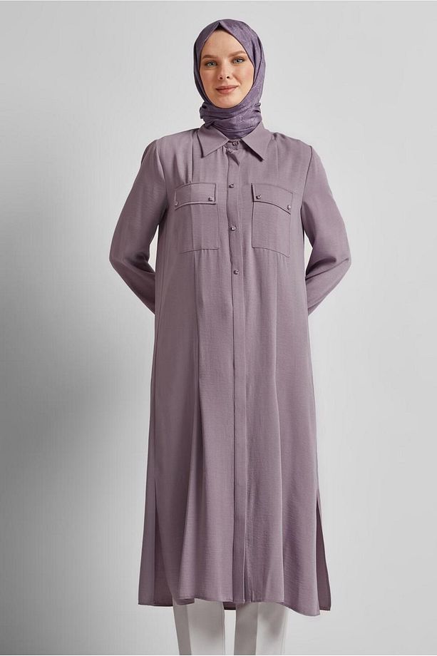 YIRTMAÇ DETAYLI UZUN TUNİK 45532 - 3