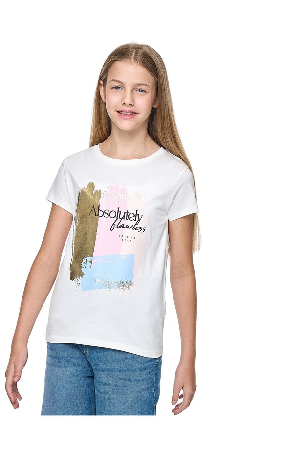 Graphic Print T-Shirt with Crew Neck and Short Sleeves