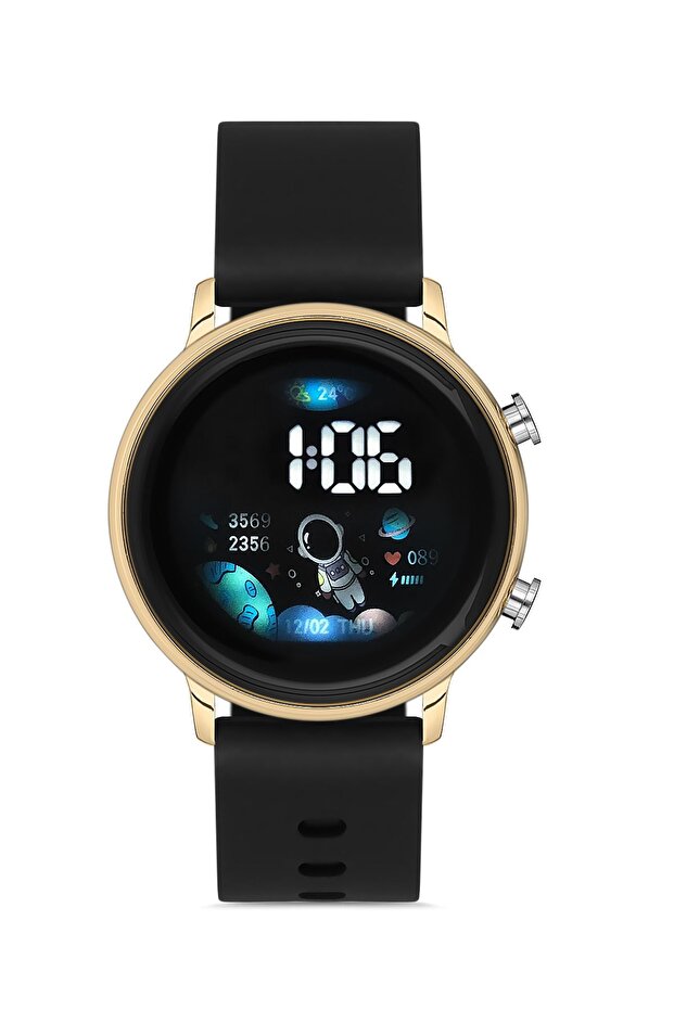 Black Gold Silicone Unisex Digital Led Wristwatch