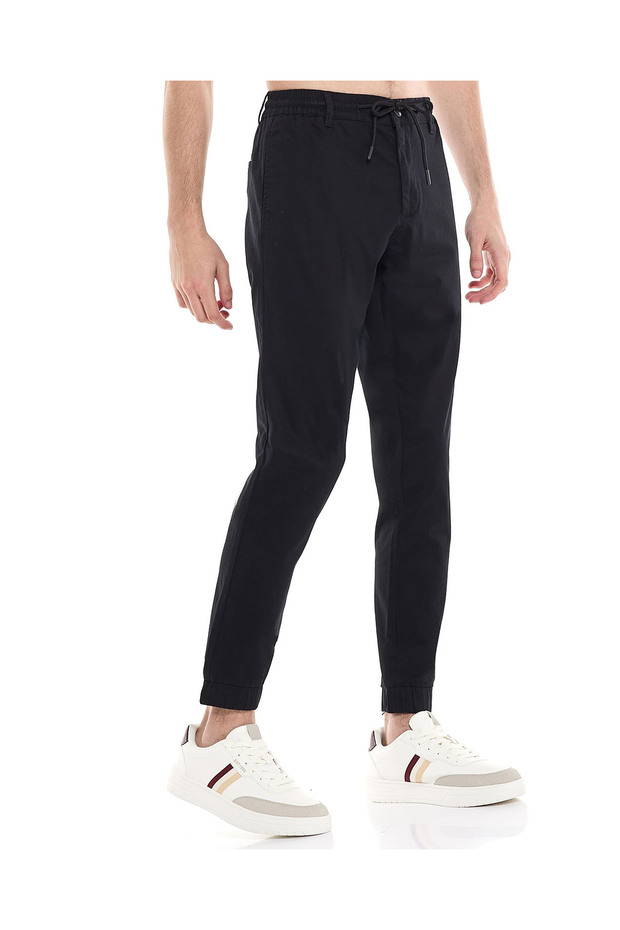 Solid Jogger Pants with Drawstring Waist - 3
