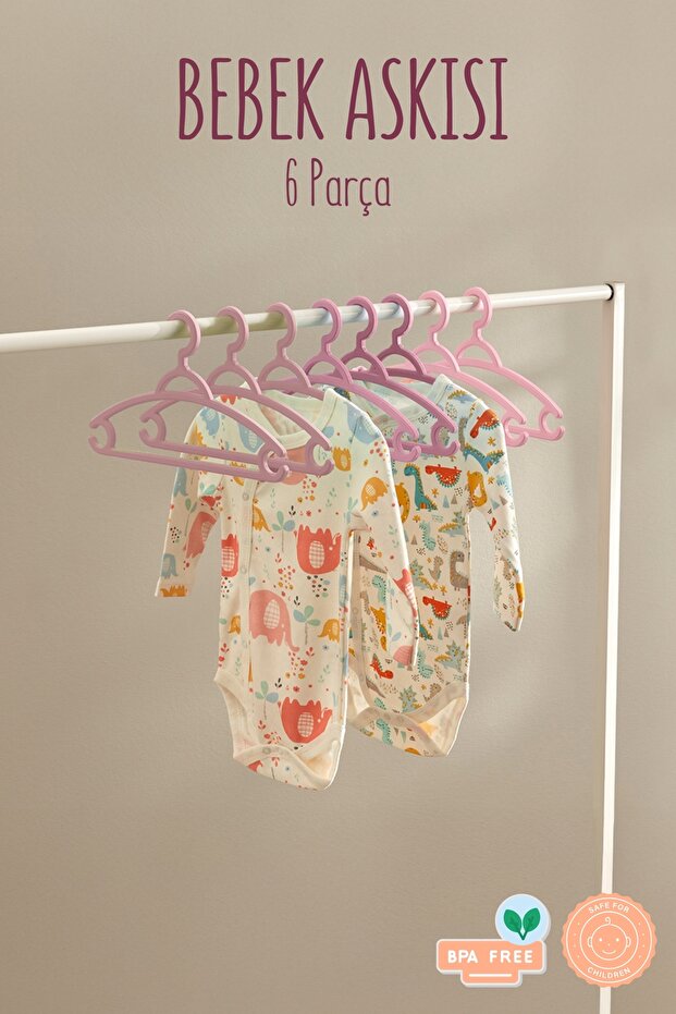 6-Piece Baby Clothes Hangers – Colorful and Durable Hanger Set