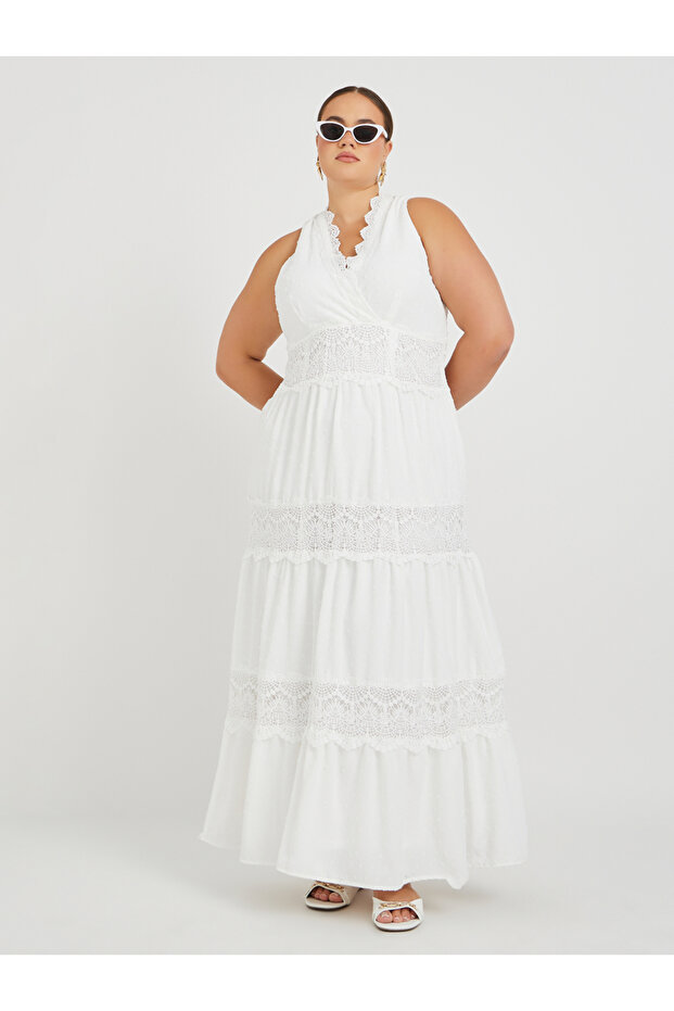 Plus Size Sleeveless A-Line Maxi Dress