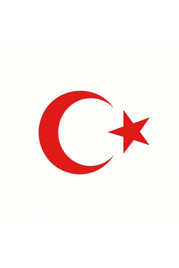 Turkish Flag Car Sticker Red 23X17 cm