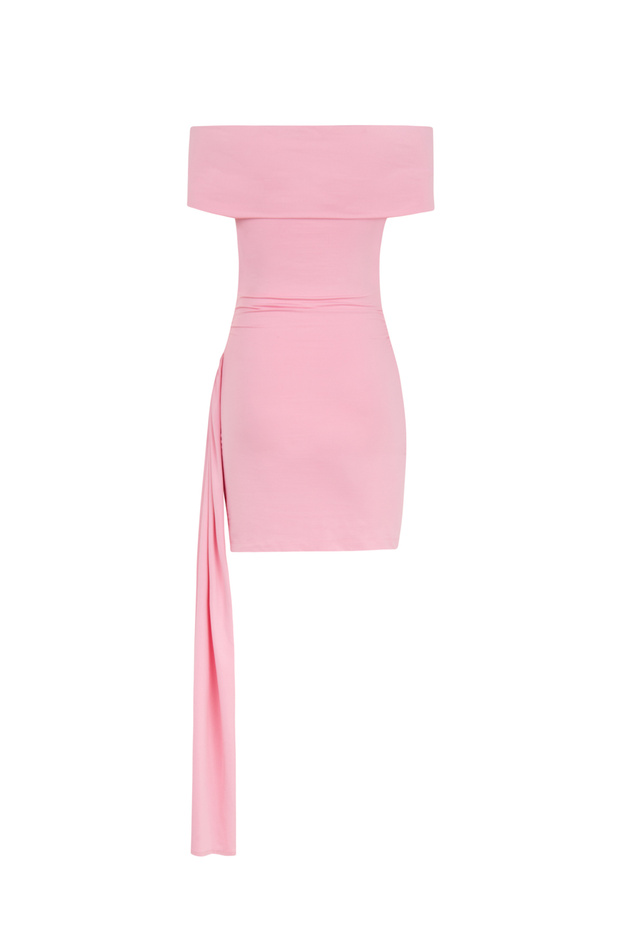 Açık Omuzlu Mini Elbise - 7