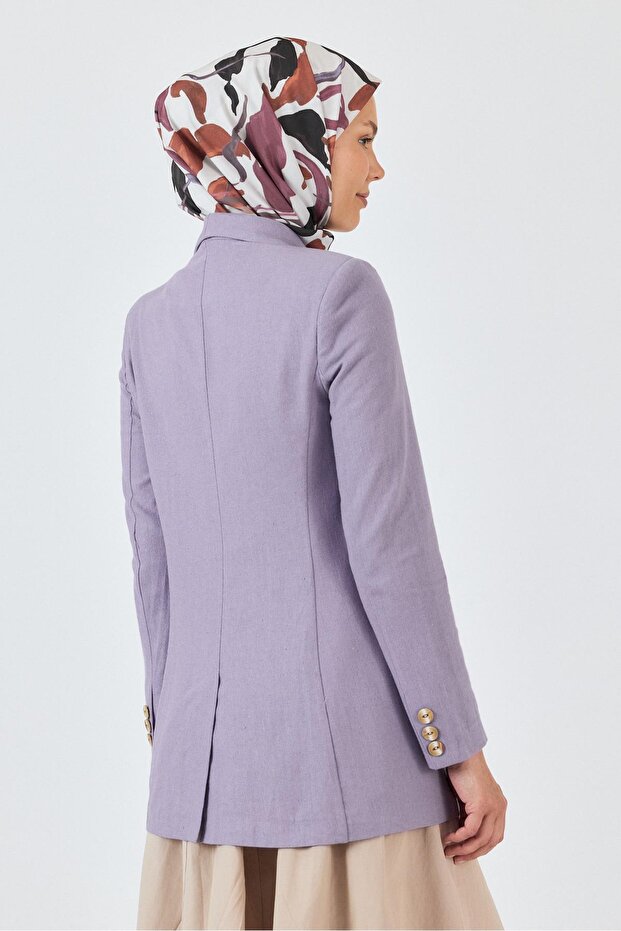 وشاح منقوش بأوراق الشجر باللون البيج 3004 - 3