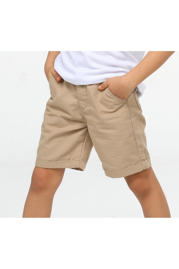 Beige canvas boy shorts