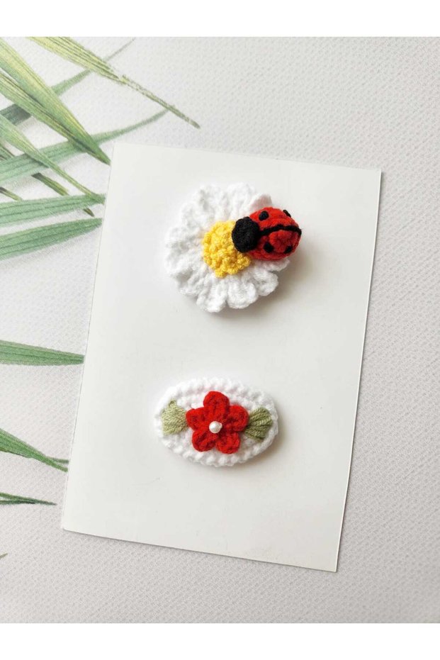 Ladybug Sweet Bustle Trend Newborn Baby Buckle 2-Piece Less Hair Baby Buckle Handmade Gift