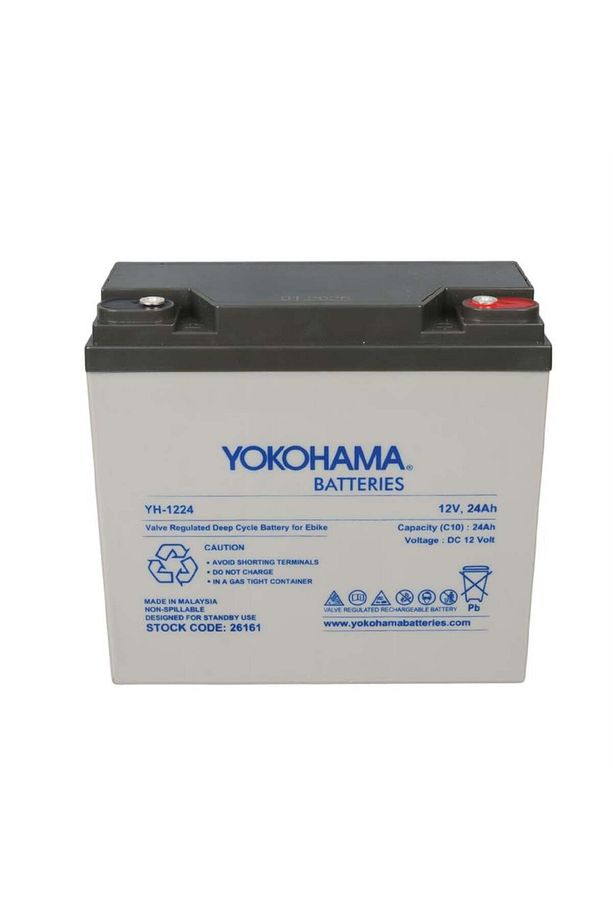 Yokohama YH-122.4 12 Volt - 24 Amper Elektrikli Bisiklet Aküsü (180x76x167 mm) - 2
