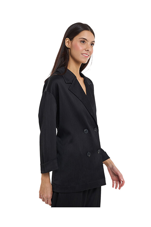 سترة مزدوجة الصدر سادة - 2