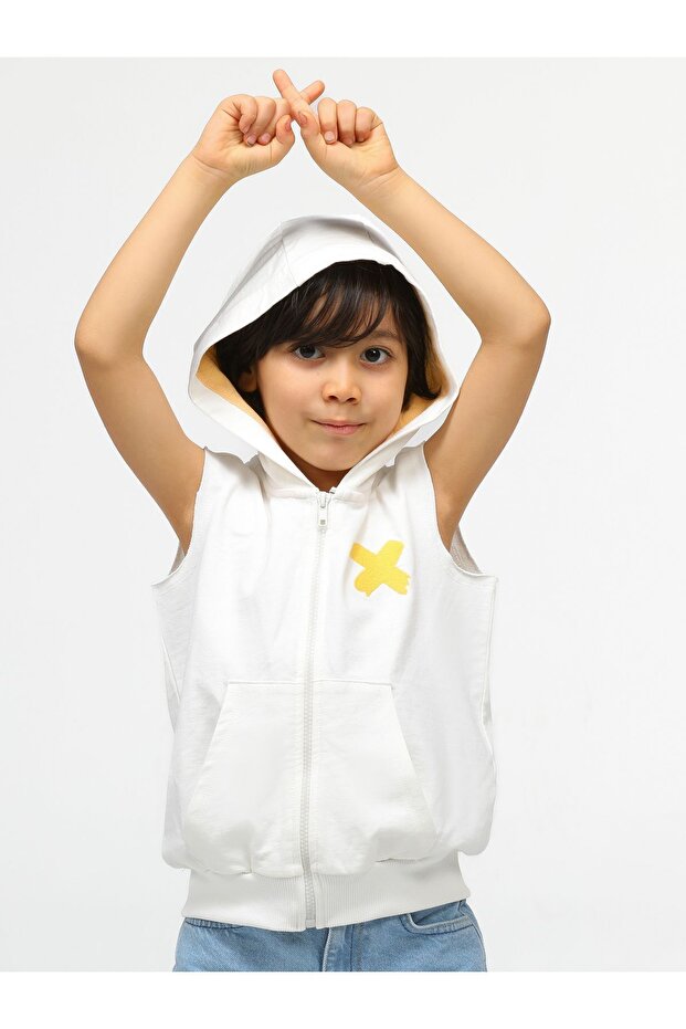 Beige Color, Zippered Unisex - Children's Vest