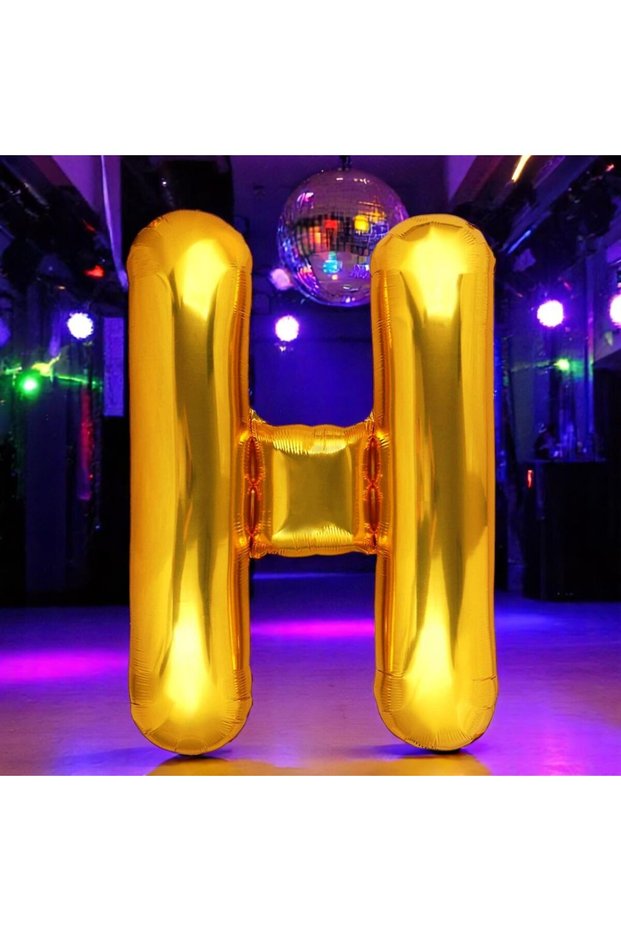 Vip High Quality 1 Meter Gold H Letter Foil Balloon Gold H Letter Balloon Suitable for Helium Gazina Flying Balloon