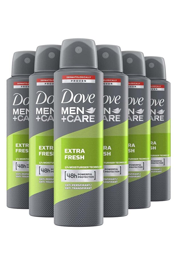 Men+Care Extra Fresh Dry Antiperspirant Deodorant Spray 150ml (Pack of 6)