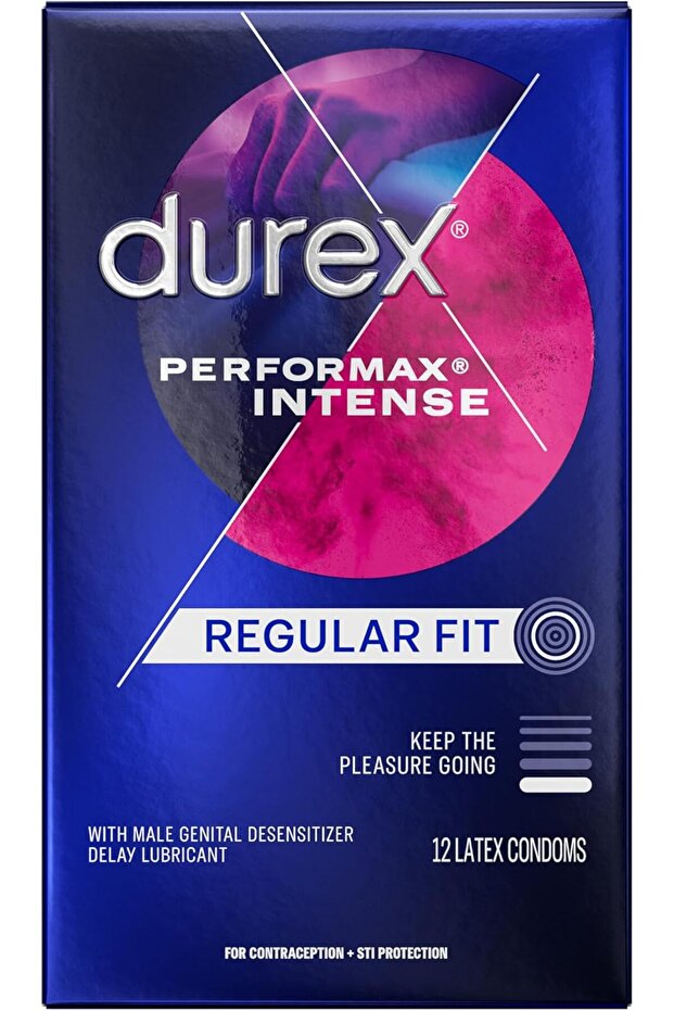 Performax Intense Natural Rubber Latex Condoms, 12 Count - 1
