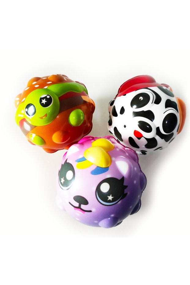 Set de 3 mingi elastice, Super Ball, multicolore, 7 cm
