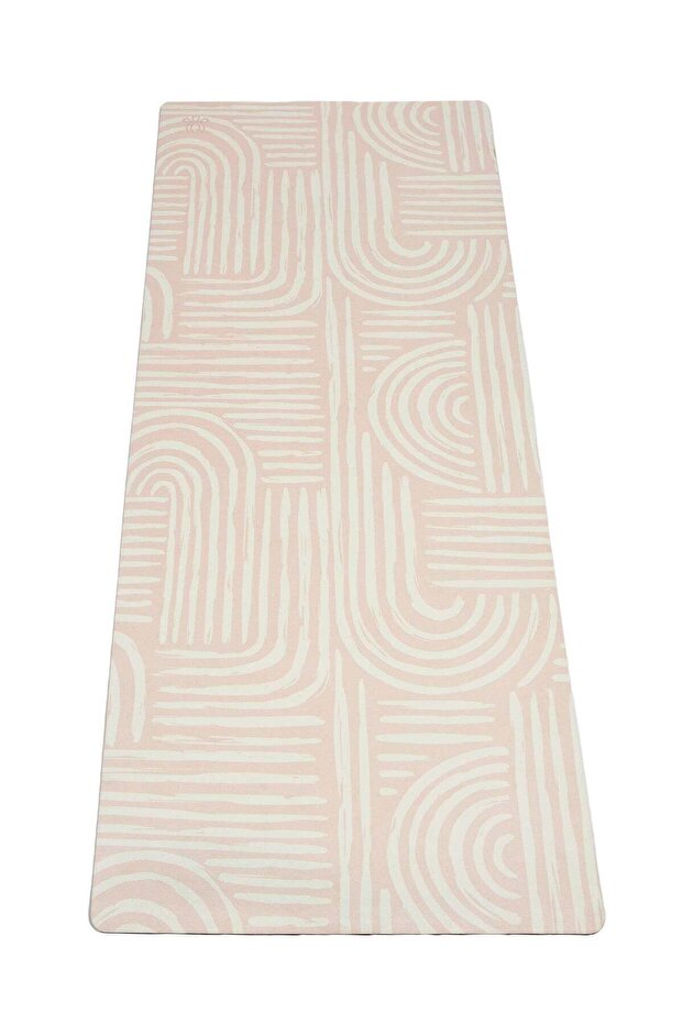 Beige Rollable 4mm Non-Slip Yoga Mat with Carry Strap/Stretching Tool