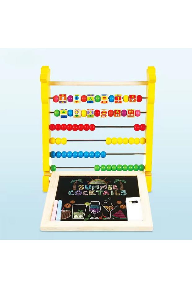 Wooden counting set with double-sided writing board and magnetic letters and numbers - Giraffe model - 4