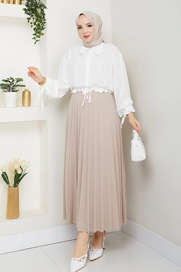 تنورة واسعة مطوي - 2