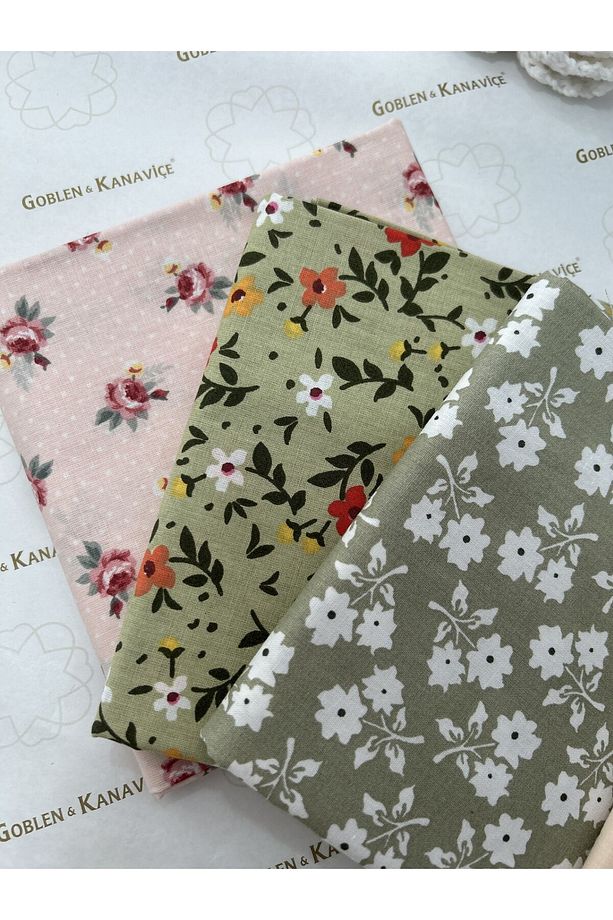 Pamuklu Kumaş Seti 5 adet 50x100 cm, Desenli Dikiş Kumaşları - 3