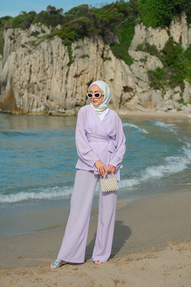 Women's Seersucker Suit Lilac