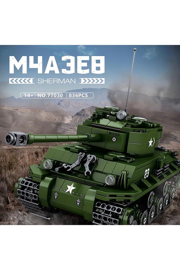 1/30 M4 Sherman Tank, Teknik Blok Yapı Kiti (836 PARÇA) - 1