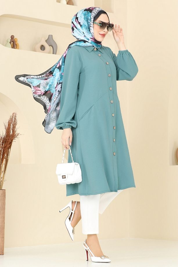 Cep Detaylı Tunik Kap 1250BM387 Mint - 5