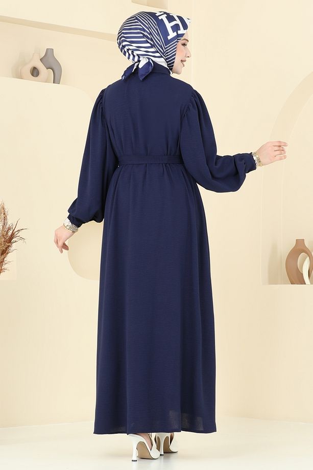 Gizli Düğmeli Elbise Ferace 0037BG354 Laci - 5