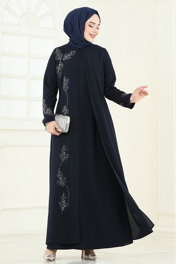 Taş Detay Abiye Elbise 2005OZT1013 Laci - 1