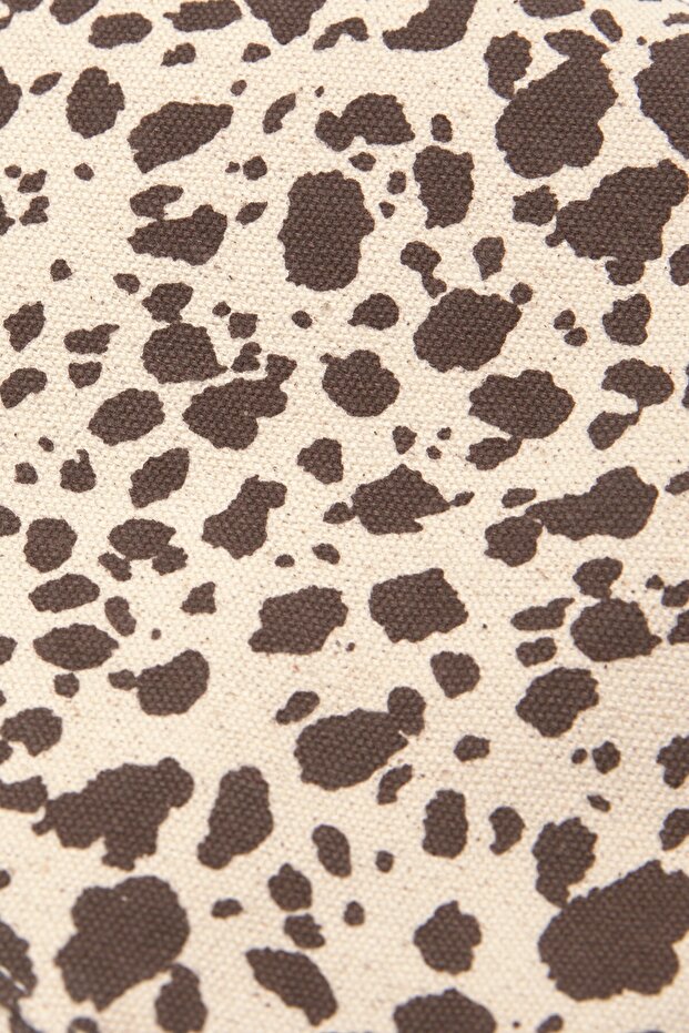 İnek desenli mini tote çanta - 4