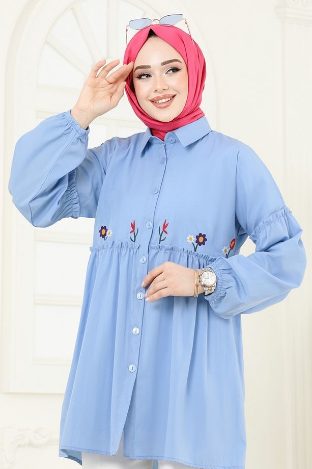 Nakış İşlemeli Tunik 4060ASN888 Bebe Mavisi - 2