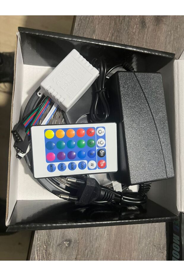 5MT X 2'li Set RGB Duvar Tavan Şerit Led Işık Ambiyans & Kumandalı Yapışkanlı 10 Metre - 2