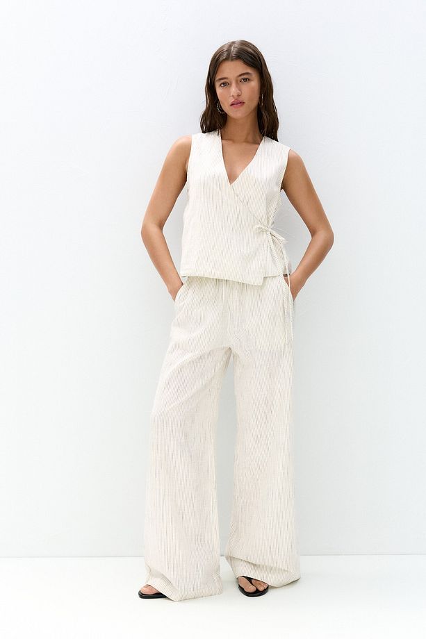 Çizgili rustik jogger pantolon - 2