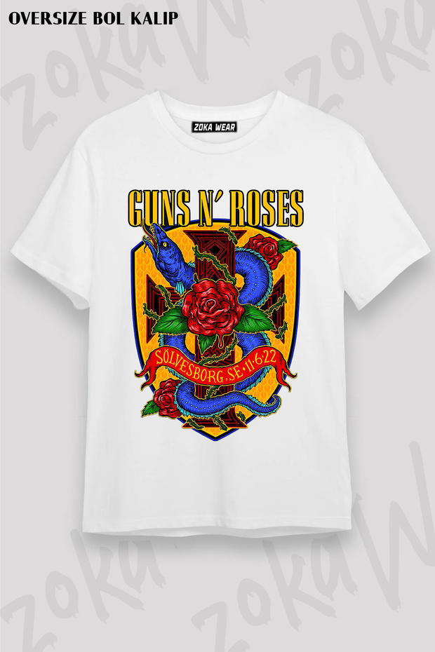 Guns N' Roses Rock Music V48 Printed Oversize T-Shirt Unisex