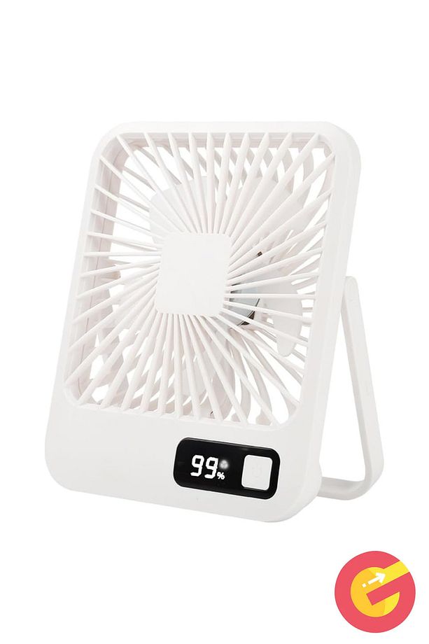Şarjlı Sessiz Mini Fan Vantilatör, 1 Adet, 180° Ayarlanabilir, 5 Hız, LED Göstergeli, Type-C Şarj - 4