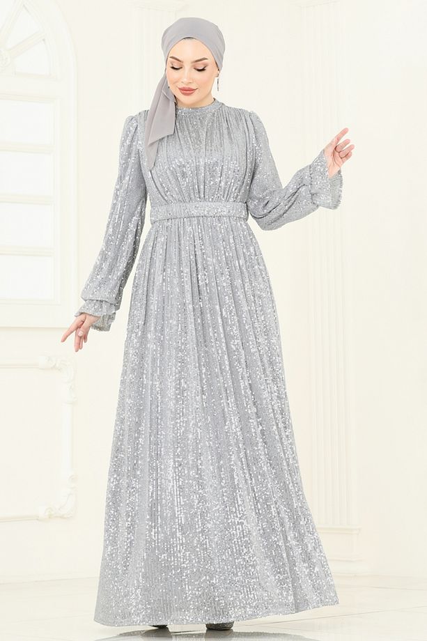 Pul Payet İşlemeli Abiye 5680EDF311 Gümüş - 2
