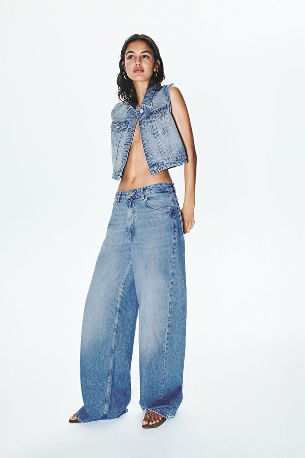 Orta bel baggy jean - 1