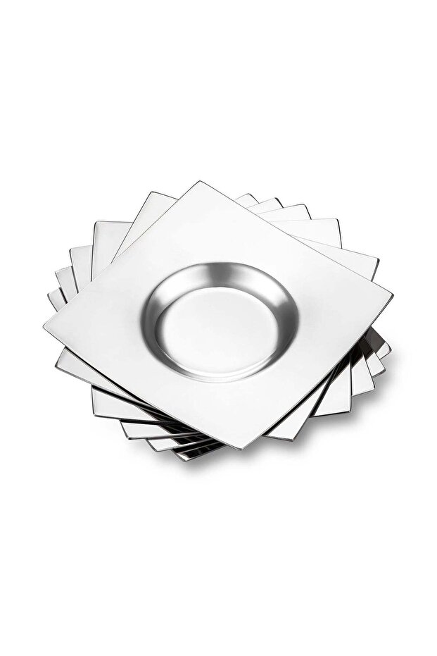 Juno 6'lı Çelik Çay Tabağı - 2