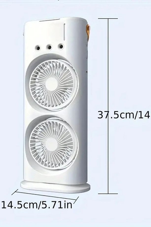 Taşınabilir Buzlu Mini Klima Fan RGB Ledli 600ml Su Hazneli Sessiz Vantilatör - 4