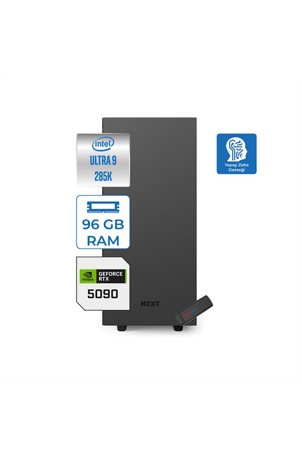 Vulcan Pro Ultra 9 285K 96GB Ddr5 4tb SSD 32GB/RTX5090 Windows 11 Pro ZETVUL5090P12 + Zettausbbellek - 1