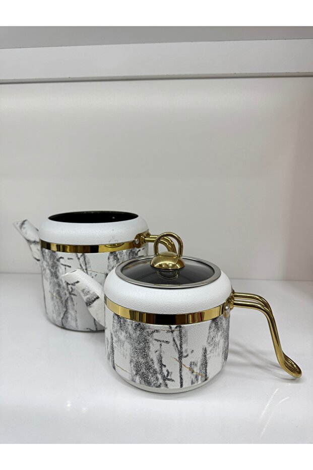 Beyaz Renk Granit Çaydanlık - 2