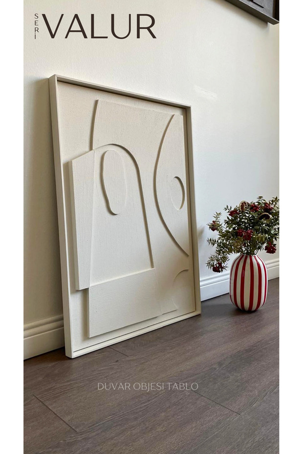 İskandinav Modern Soyut 3d Duvar Objesi Dokulu El Yapımı Minimalist Bohem Tablo - 3