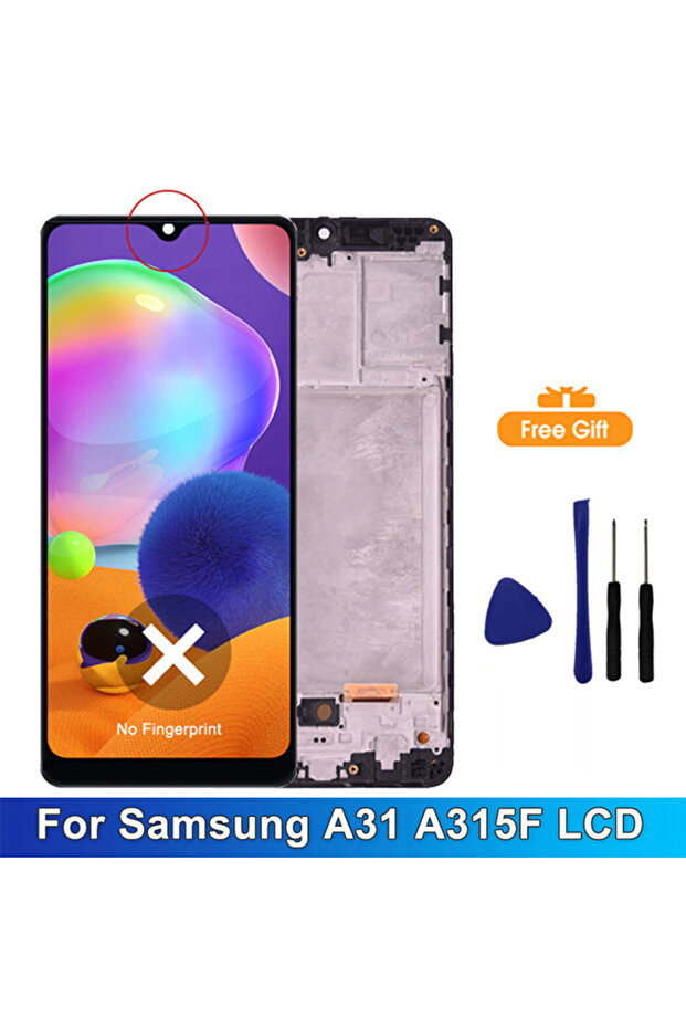شاشة TFT مع إطار 6.4 بوصة سوبر AMOLED لهاتف A31 A315، شاشة LCD تعمل باللمس مع لوحة رقمية مدمجة لسامسونج.