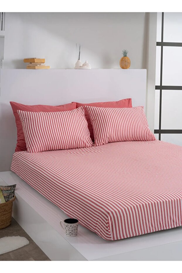 Floral Patterned Ranforce Fitted Sheet Set - 2