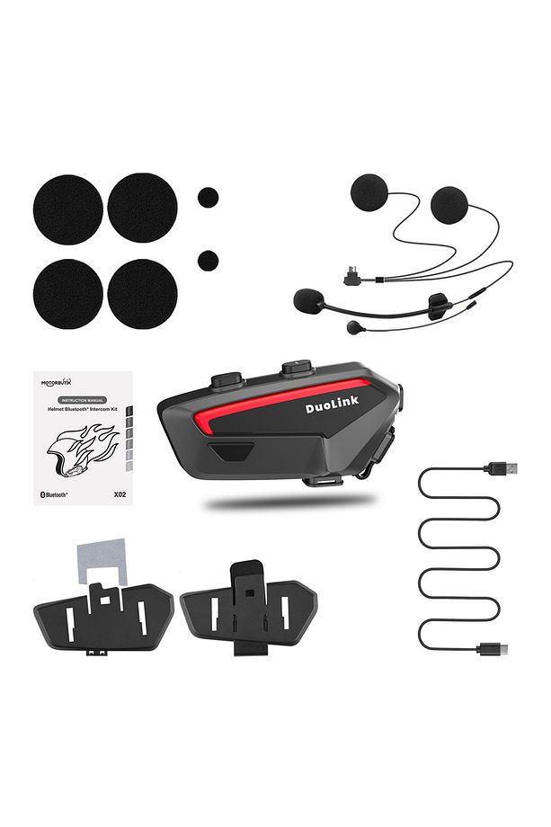 X02 Motosiklet Kask İnterkom  Uyumlu Bluetooth Intercom Kulaklık Seti - 3