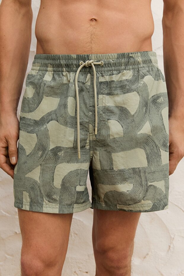 Desenli deniz şortu - 2