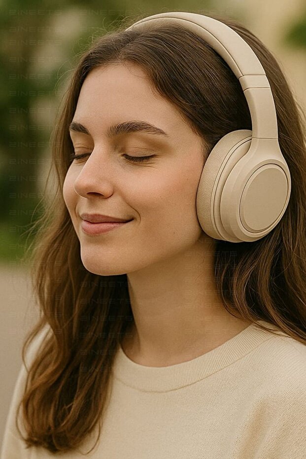 Kablosuz Kulaklık Bluetooth Mikrofonlu Kulaküstü Kulaklık Katlanabilir Siyah Android İos Uyumlu - 2