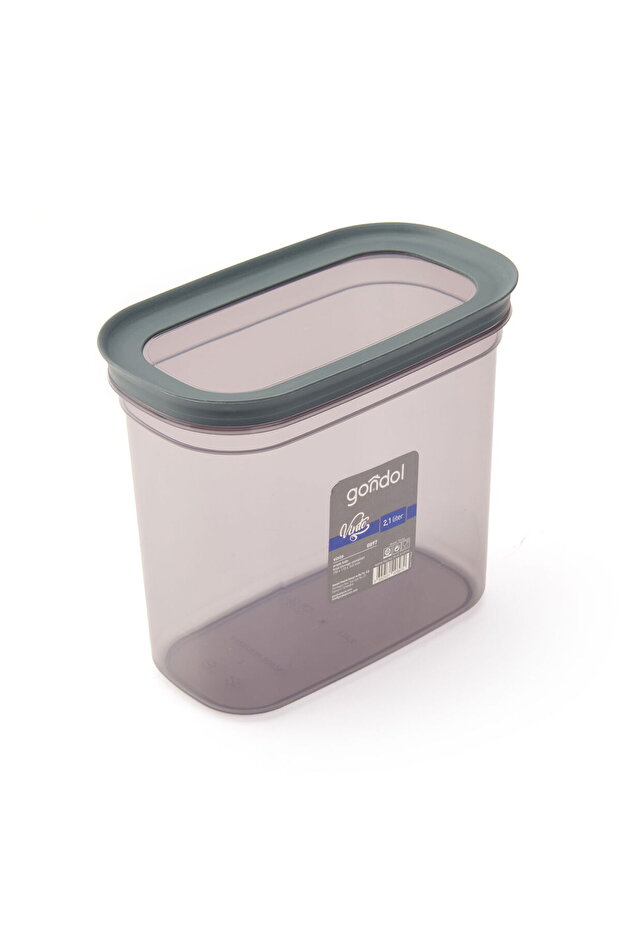 حاوية طعام مستطيلة من فينتو - رمادي - 2.1 لتر - 2