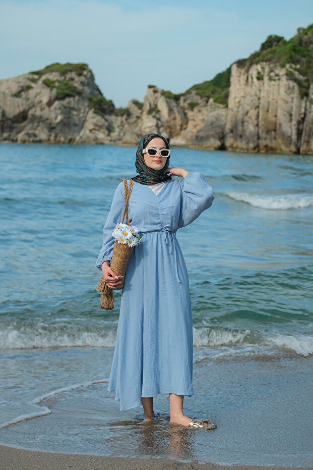 Kadın Olivia Elbise Mavi - 5